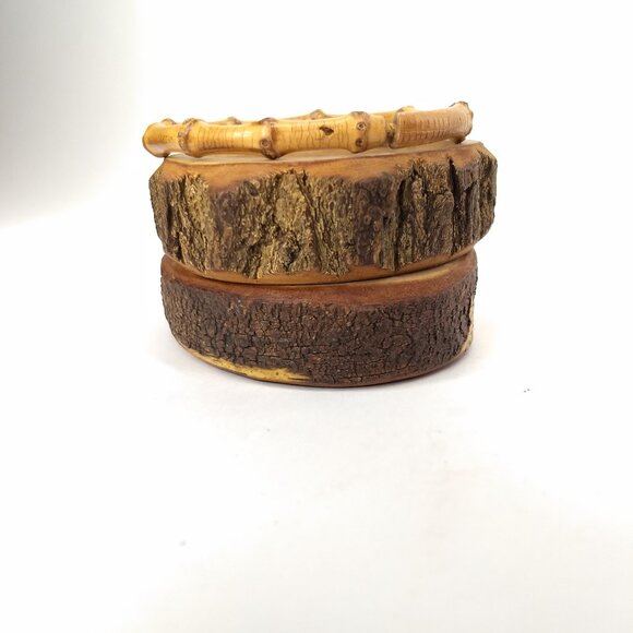 Carved Wood Bark Bracelets Lot 3 Farmhouse Fairy Cottagecore Hippie Boho Granola - Picture 8 of 15